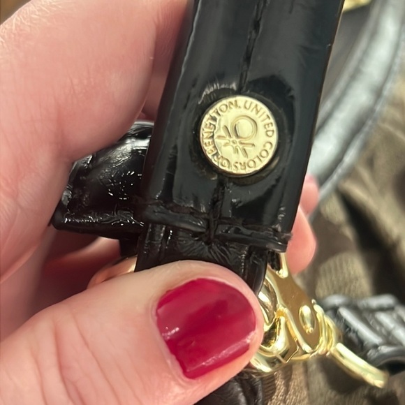 United Colors Of Benetton mini bag crossbody tan brown with gold hardware VTG - Picture 12 of 16